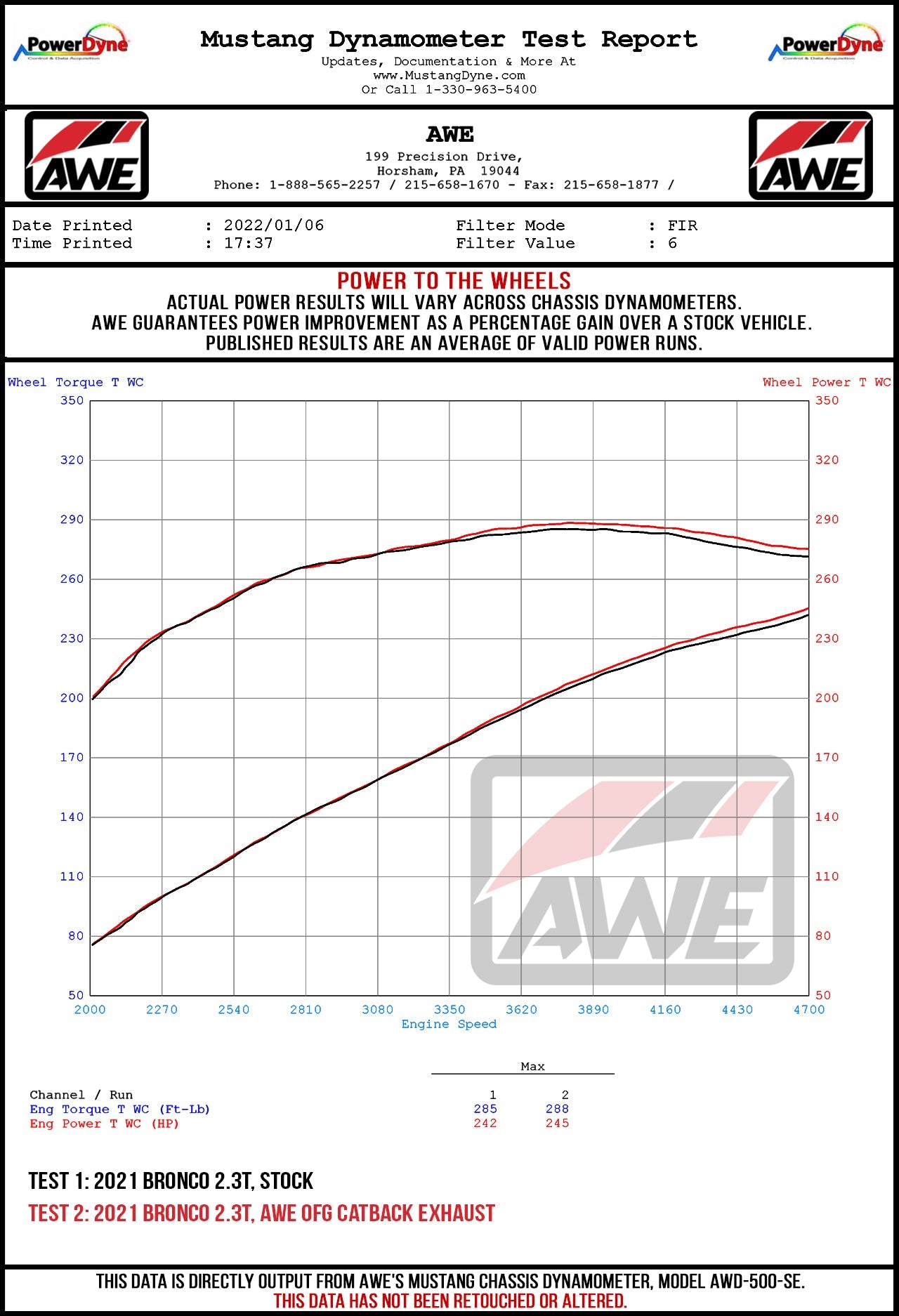 AWE Tuning 21-24 Ford Bronco 0FG Exhaust (No Tips) w/ Bash Guard
