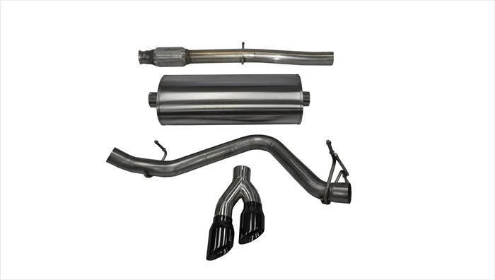 CORSA Performance - 14 GMC Sierra/Chevy Silv 1500 Crew Cab/Short Bed 5.3L V8 Black Sport Single Side CB Exhaust on BOLTMotorsports
