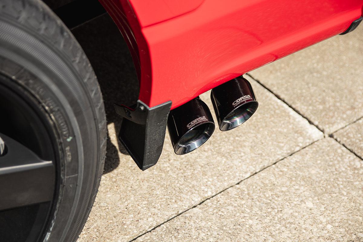 CORSA Performance - 2021-2022 Ford F-150 SuperCab/6.5in Bed 5.0L V8 Sport Cat-Back Front of Tire Exit-Black PVD on BOLTMotorsports