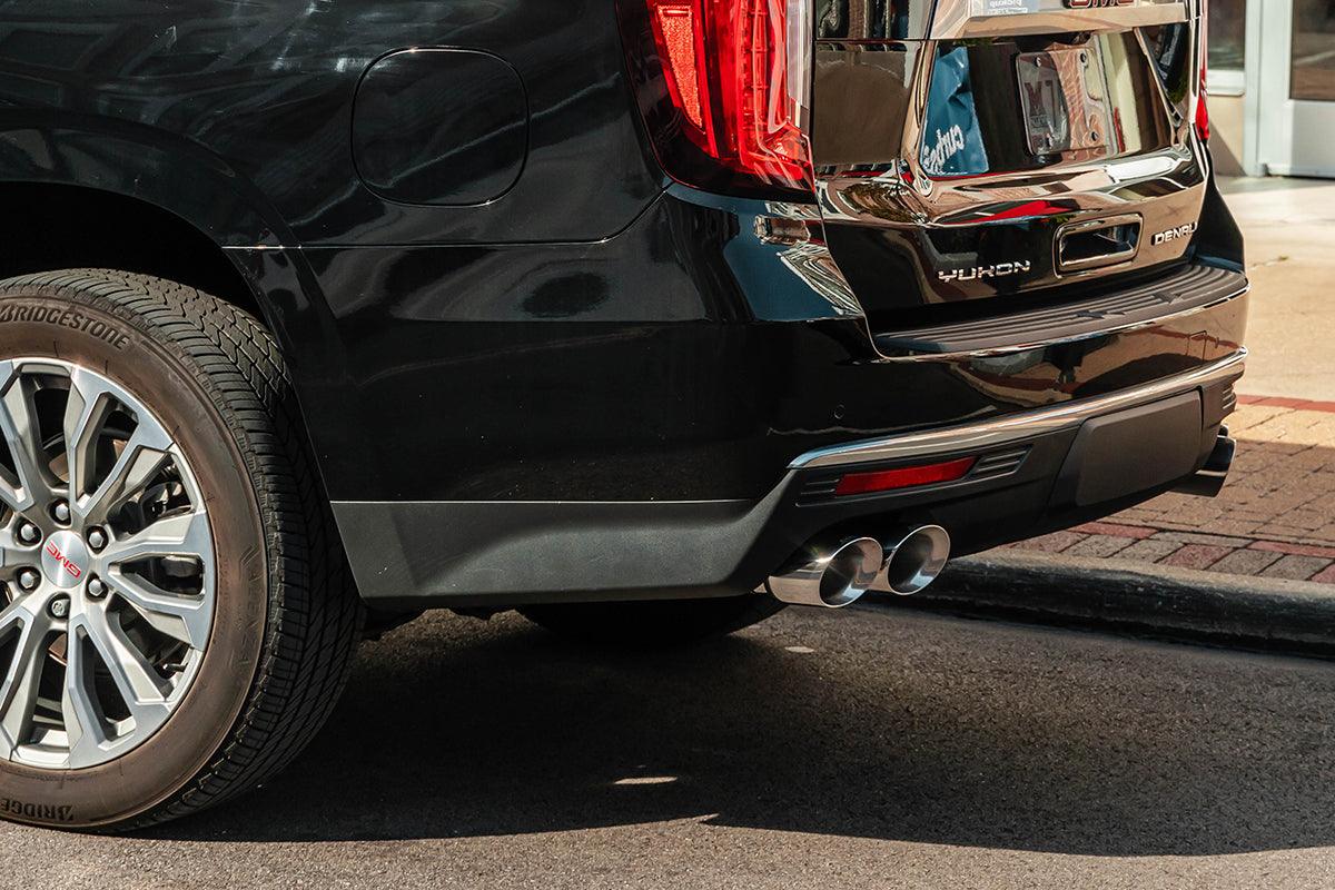 CORSA Performance - 21-22 Suburban / Yukon XL 5.3L 4WD Dual Rear 3in - 2.75in Sport Cat-Back DW 4in Black Tips on BOLTMotorsports
