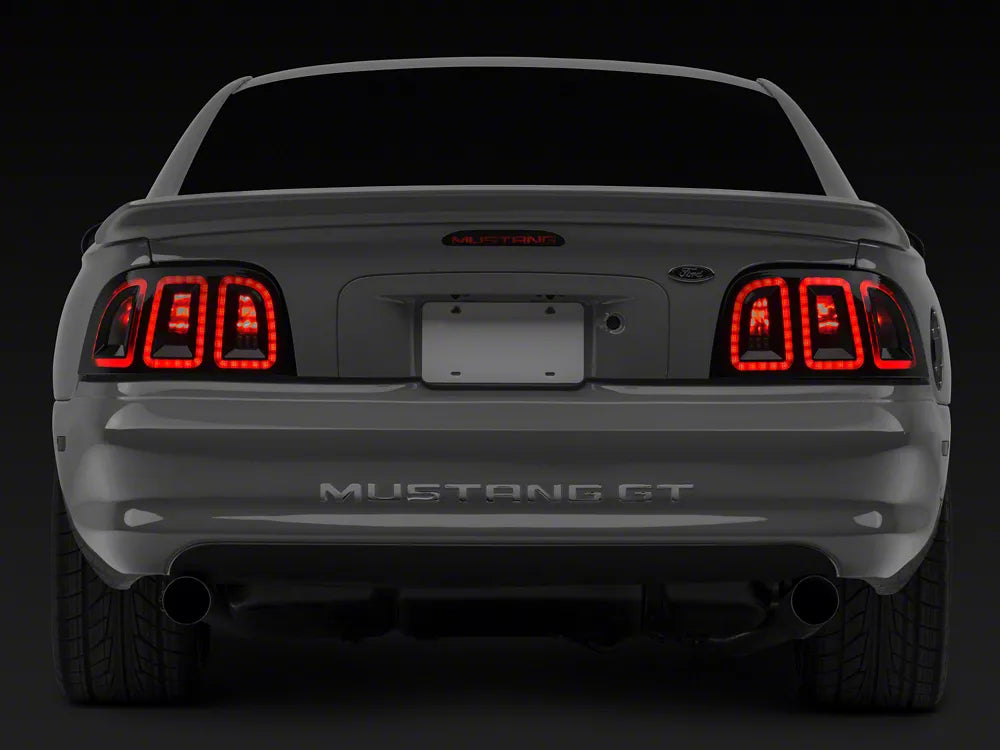 Raxiom 96-98 Ford Mustang Icon LED Tail Lights- Black Housing (Smoked Lens) installed on BOLT Motorsports