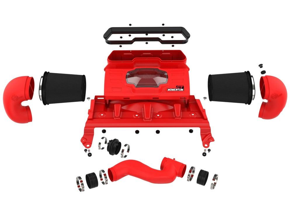 aFe - - 21-23 Dodge RAM 1500 TRX V8-6.2L Momentum GT Intake- Red components on Bolt Motorsports
