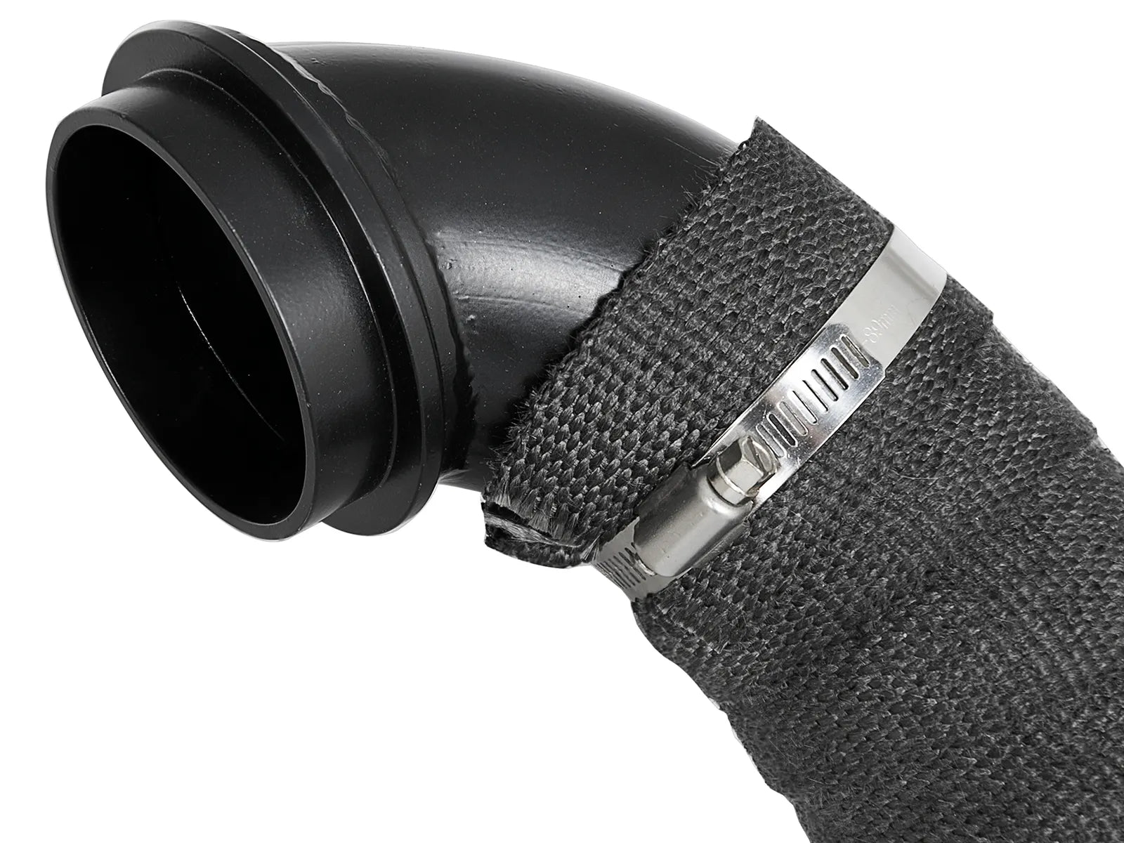 aFe ATLAS 3in Steel Down-Pipe 04.5-10 GM Diesel Trucks V8 6.6L (td) LLY/LBZ/LMM side view on Bolt Motorsports