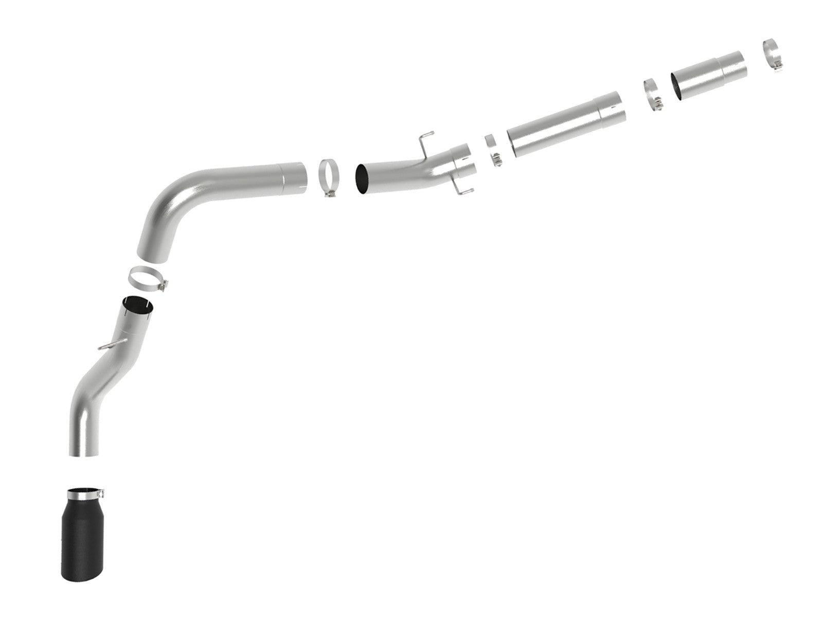aFe ATLAS 5in DPF-Back Alum Steel Exhaust System w/ Black Tip 19-20 Ram Diesel Trucks L6-6.7L (td) components on Bolt Motorsports