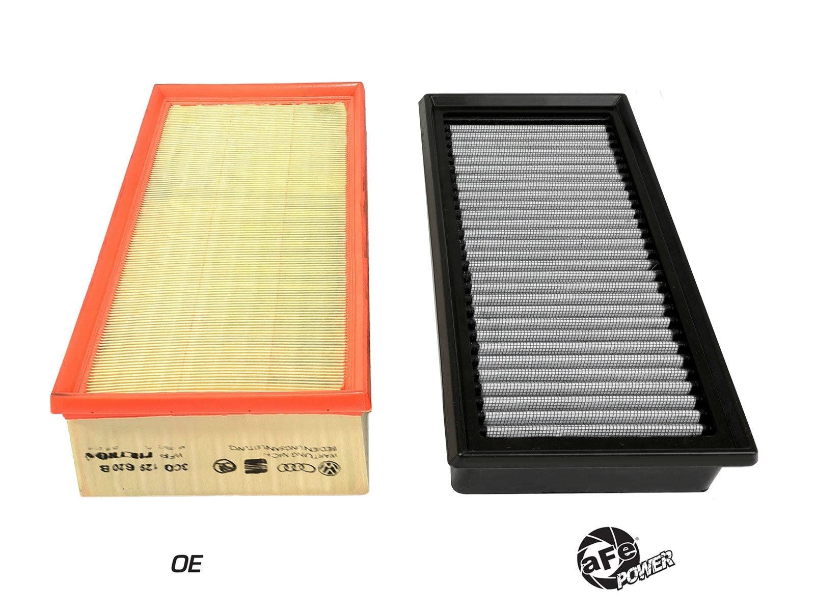 aFe MagnumFLOW Air Filters OER PDS A/F PDS Audi A4 09-11 / Q5 09-10 L4-2.0L (t) vs oem on Bolt Motorsports
