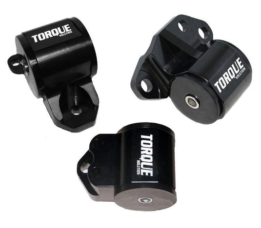Torque Solution Torque Solution 3pc Billet Engine Mount Kit (3 Bolt): 92-95 Honda Civic/94-01 Integra/93-97 Del Sol - BoltMotorsports