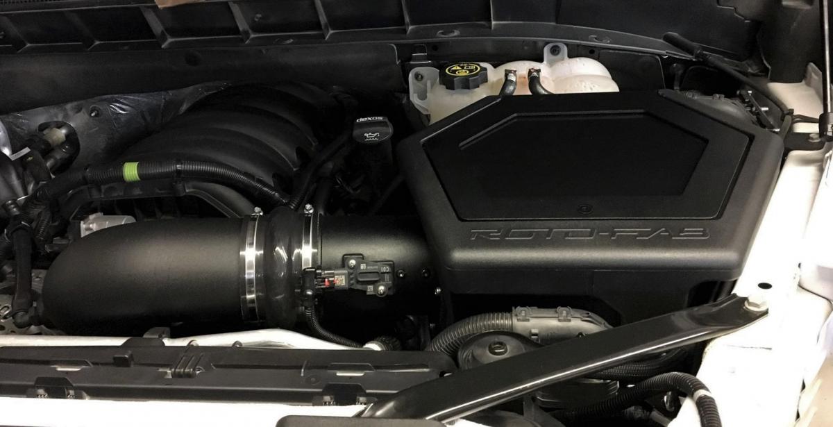 2019-23 Silverado And Sierra 1500 - 5.3 Liter Cold Air Intake inside engine bay closed intake box on Bolt Motorsports