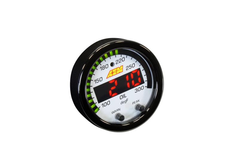 AEM X-Series Temperature 100-300F Gauge Kit (ONLY Black Bezel and Water Temp. Faceplate) - BOLT Motorsports