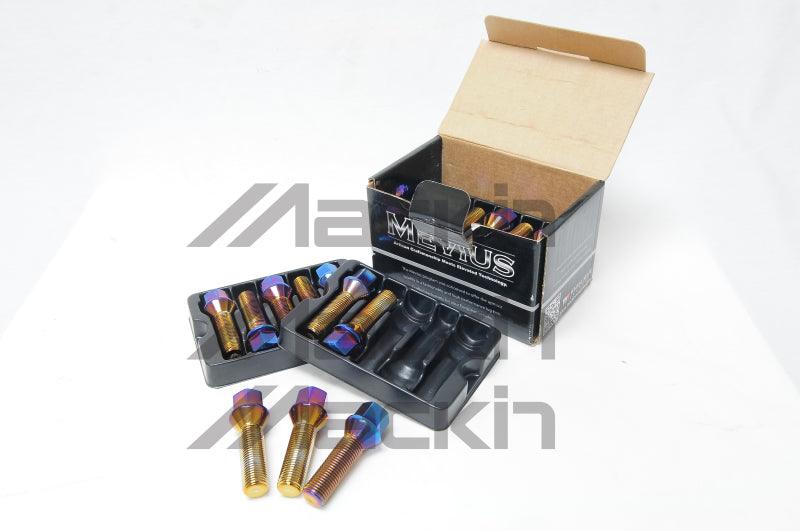 Wheel Mate Mevius Lug Bolt Set of 20 - Black 14x1.50 27mm Ball 14mm RAD - BOLT Motorsports