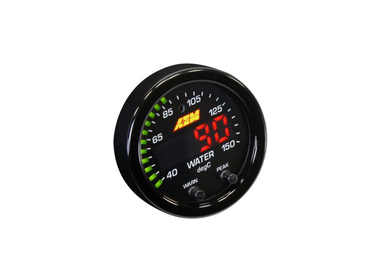 AEM X-Series Temperature 100-300F Gauge Kit (ONLY Black Bezel and Water Temp. Faceplate) - BOLT Motorsports