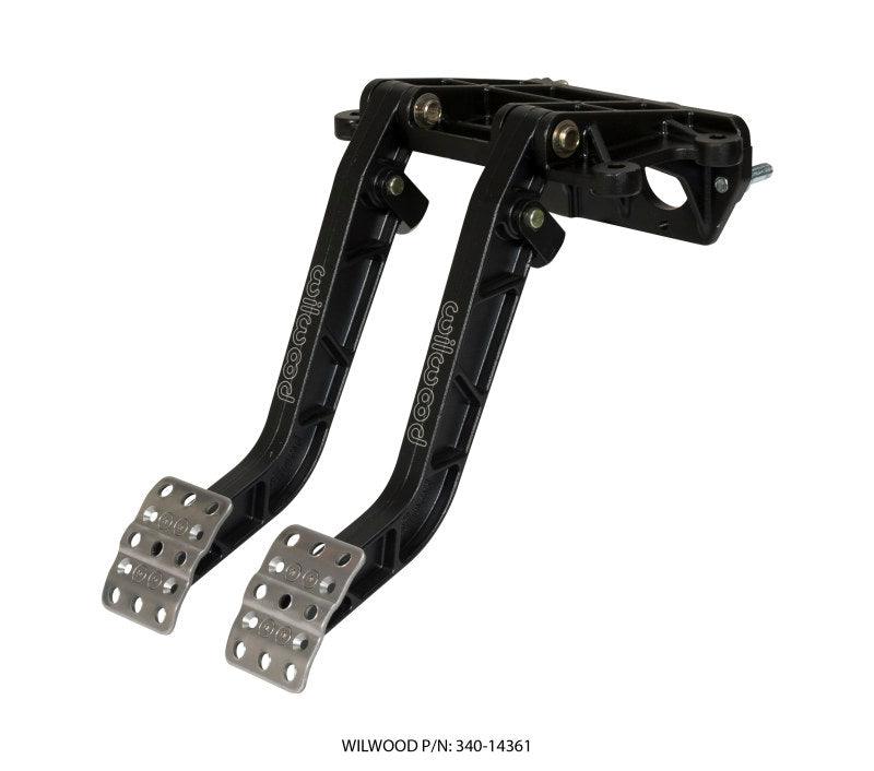 Wilwood Adjustable-Tandem Dual Pedal - Brake / Clutch - Fwd. Swing Mount - 7.0:1 - Black E-Coat - BOLT Motorsports