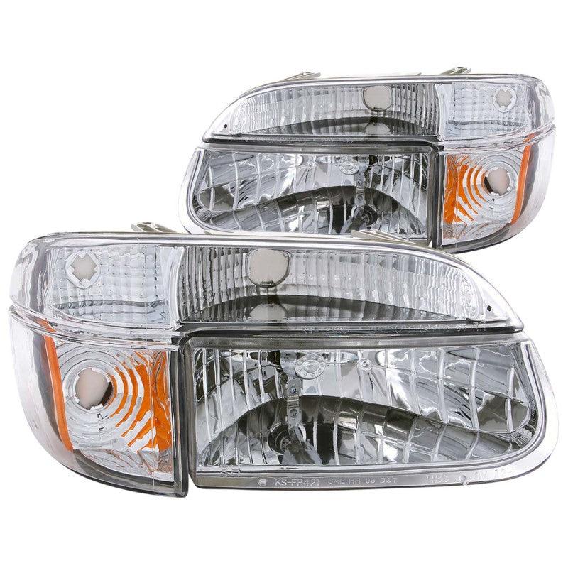 ANZO 1995-2001 Ford Explorer Crystal Headlights Chrome w/ Corner Lights 2pc - BOLT Motorsports