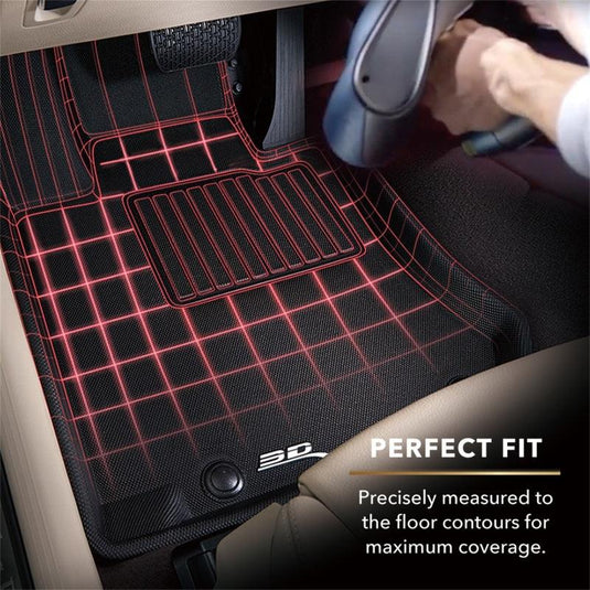 3D MAXpider 3D MAXpider 2013-2020 Ford/Lincoln Fusion/MKZ Kagu 2nd Row Floormats - Black - BoltMotorsports