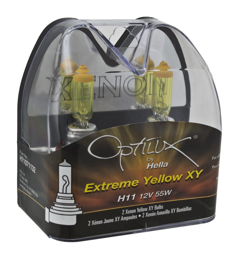 Hella Optilux H11 55W XY Extreme Yellow Bulbs (Pair) - BOLT Motorsports