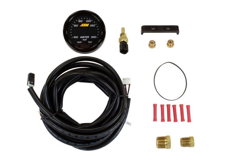 AEM X-Series Temperature 100-300F Gauge Kit (ONLY Black Bezel and Water Temp. Faceplate) - BOLT Motorsports