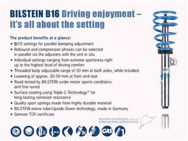 Bilstein B16 (PSS10) 13-15 BMW 228xDrive / 328xi / 435xi Front & Rear Perf Susp System - BOLT Motorsports