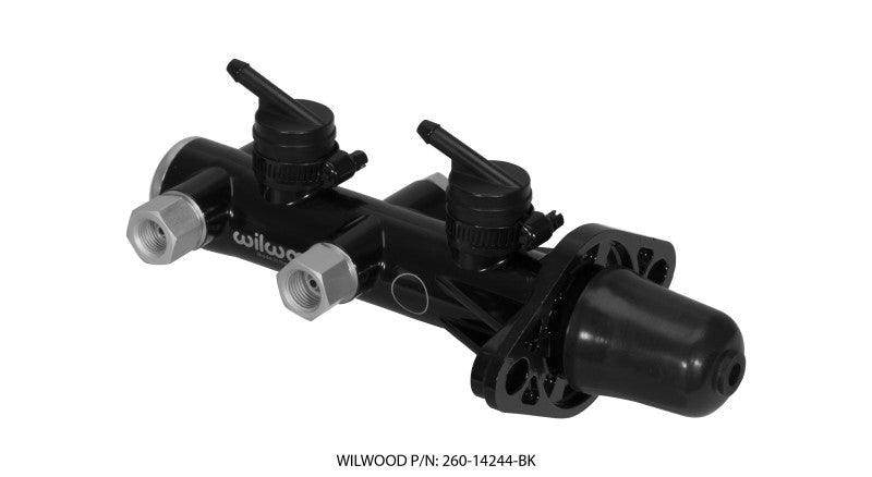 Wilwood Tandem Remote Master Cylinder - 1 1/8in Bore Black - BOLT Motorsports