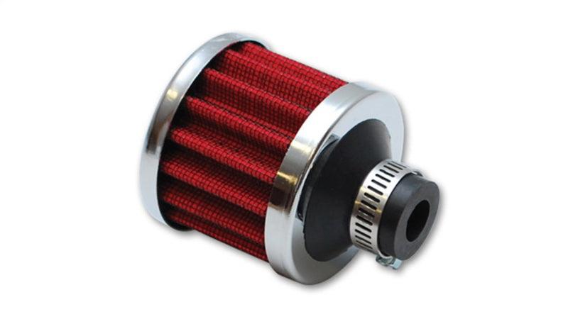 Vibrant Crankcase Breather Filter w/Chrome Cap 2 1/8in 55mm Cone ODx2 5/8in 68mm Tallx5/8in 15mm ID - BOLT Motorsports