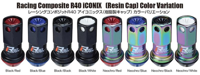Project Kics Project Kics 16+4 Locks Neocro R40 Iconix W/ Plastic Cap (Black) - 12X1.50 - BoltMotorsports