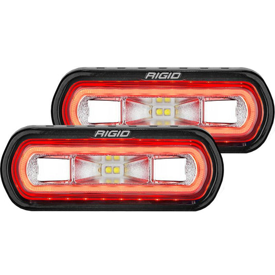 Rigid Industries Rigid Industries SR-L Series Surface Mount LED Spreader Pair w/ Red Halo - Universal - BoltMotorsports