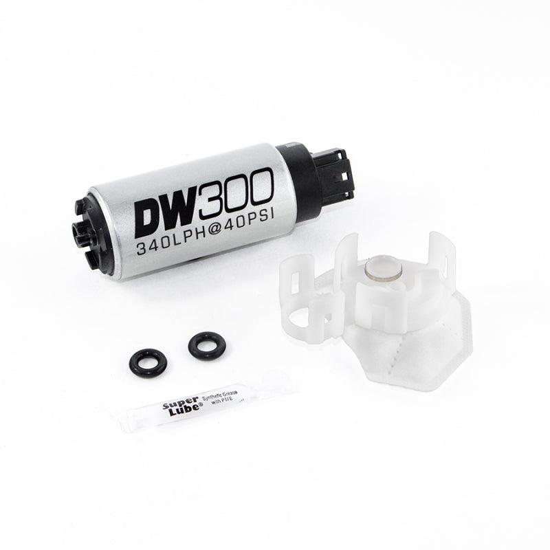DeatschWerks 340lph DW300C Compact Fuel Pump w/Install Kit 08-15 Mitsubishi EVO X (w/o Clips) - BOLT Motorsports
