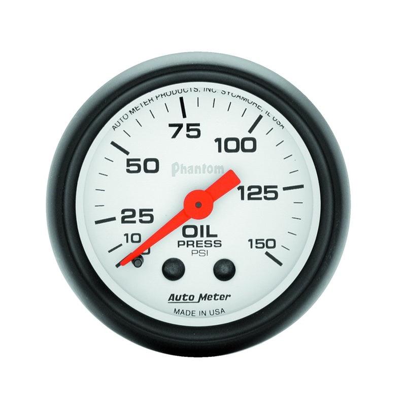 Autometer Phantom 52mm 150 PSI Mechanical Oil Pressure Gauge - BOLT Motorsports