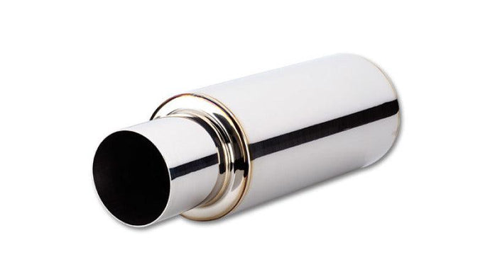 Vibrant Vibrant TPV Round Muffler (23in Long) with 4in Round Tip Straight Cut - 2.5in inlet I.D. - BoltMotorsports