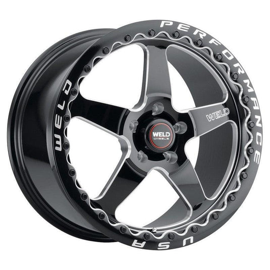 Weld Weld S904 17x11 Ventura Beadlock 5x120.65 ET43 BS7.75 Gloss BLK MIL DIA 78.1 - BoltMotorsports