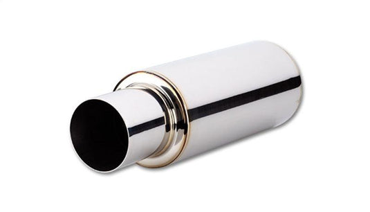 Vibrant Vibrant TPV Round Muffler (23in Long) with 4in Round Tip Straight Cut - 2.5in inlet I.D. - BoltMotorsports