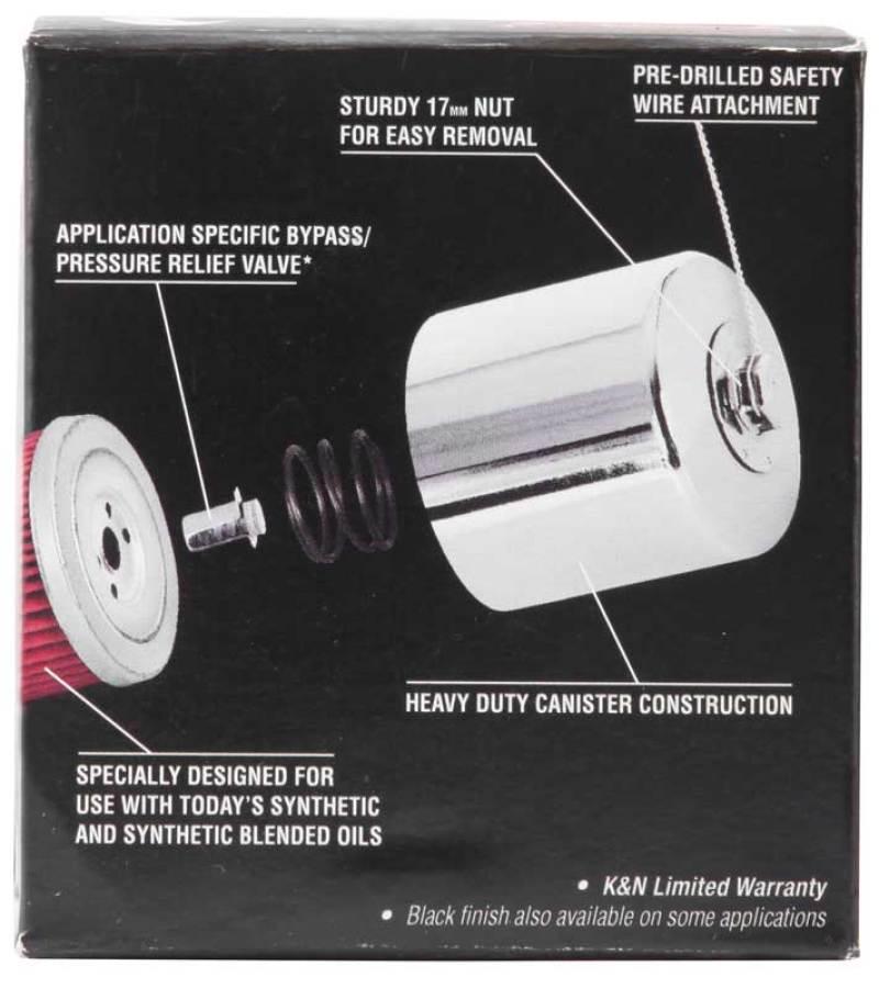 K&N Engineering K&N Honda / Kawasaki / Arctic Cat / Suzuki / Triumph / Yamaha 2.688in OD x 2.969in H Oil Filter - BoltMotorsports