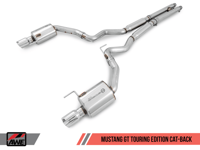 AWE Tuning AWE Tuning S550 Mustang GT Cat-back Exhaust - Touring Edition (Diamond Black Tips) - BoltMotorsports