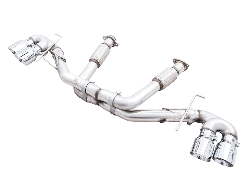 AWE Tuning 2020 Chevrolet Corvette (C8) Track Edition Exhaust - Quad Chrome Silver Tips - BOLT Motorsports