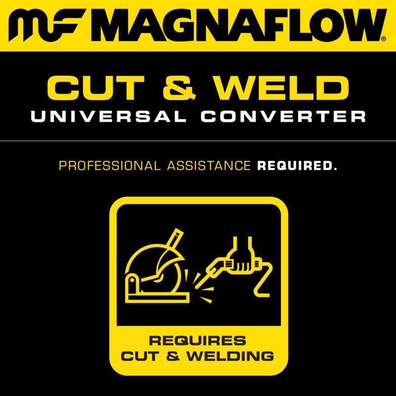 Magnaflow MagnaFlow Conv Univ 2.25in Inlet/Outlet Center/Center Round 3in Body L x 5in W x 8.75in Overall L - BoltMotorsports