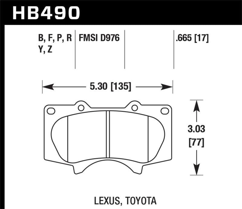 Hawk 2010-2014 Lexus GB460 HPS 5.0 Front Brake Pads - BOLT Motorsports