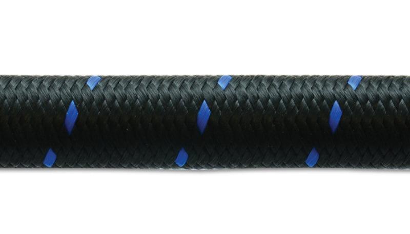 Vibrant -10 AN Two-Tone Black/Blue Nylon Braided Flex Hose (5 foot roll) - BOLT Motorsports