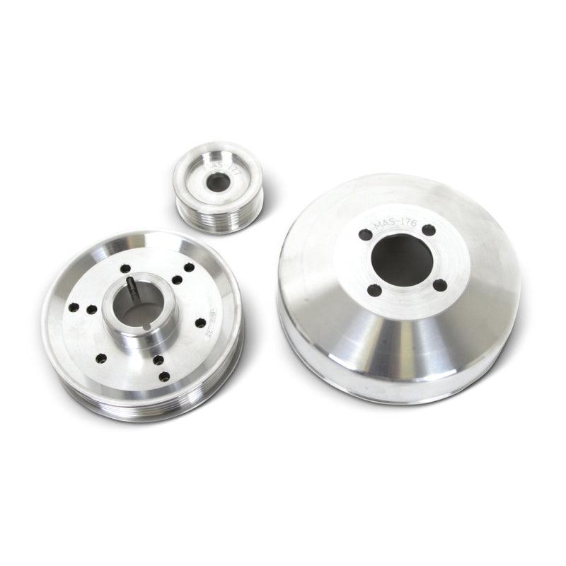 BBK 96-01 Mustang 4.6 GT Cobra Underdrive Pulley Kit - Lightweight CNC Billet Aluminum (3pc) - BOLT Motorsports