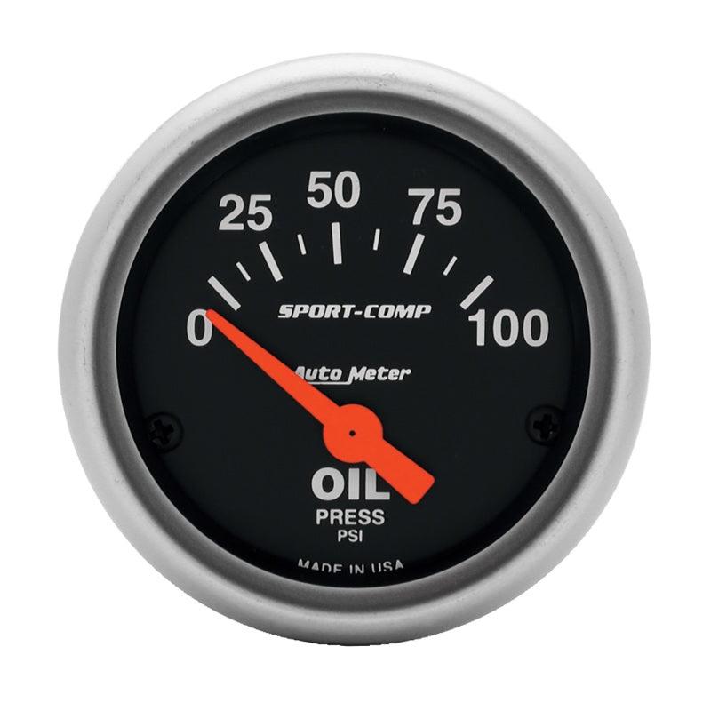 Autometer Sport-Comp 52mm 0-100 PSI Electronic Oil Pressure Gauge - BOLT Motorsports