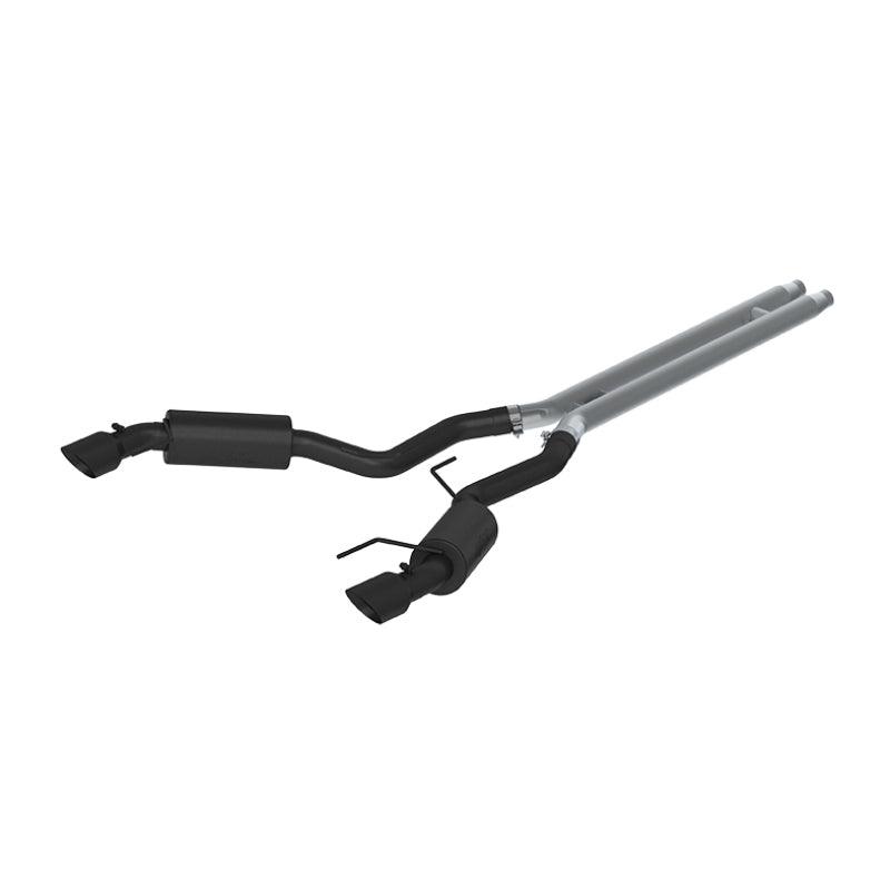 MBRP 15 Ford Mustang GT 5.0 3in Cat Back Dual Split Rear Street Version 4.5in Tips - Black Coated - BOLT Motorsports