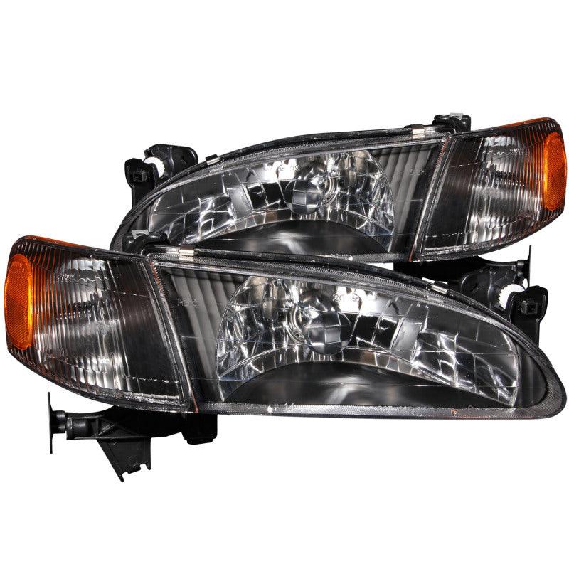 ANZO 1998-2000 Toyota Corolla Crystal Headlights Black - BOLT Motorsports