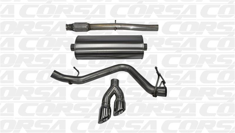CORSA Performance - 14 GMC Sierra/Chevy Silv 1500 Crew Cab/Short Bed 5.3L V8 Polished Sport Single Side CB Exhaust on BOLTMotorsports