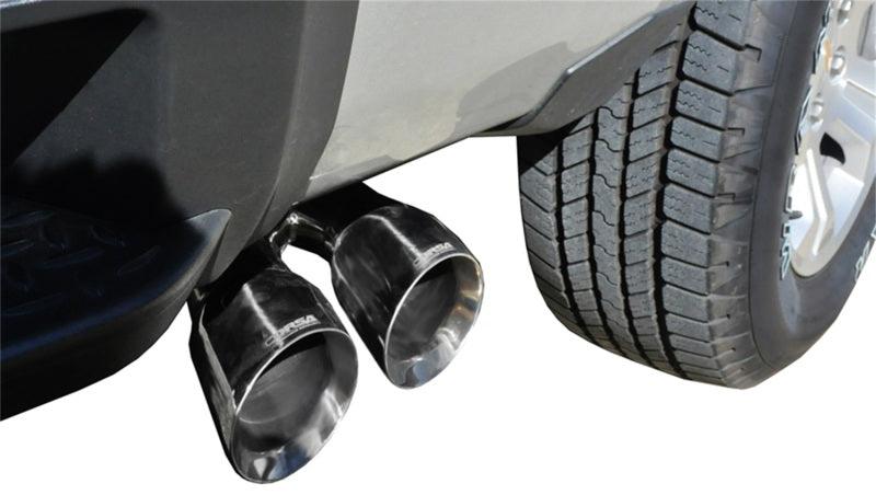 CORSA Performance - 14 GMC Sierra/Chevy Silv 1500 Crew Cab/Short Bed 5.3L V8 Polished Sport Single Side CB Exhaust on BOLTMotorsports