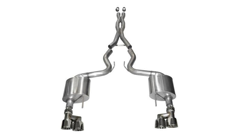 CORSA Performance - 15-16 Ford Mustang GT 5.0 3in Cat Back Exhaust Polish Quad Tips (Xtreme) on BOLTMotorsports