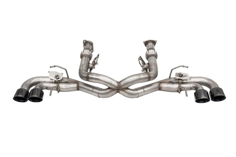 CORSA Performance - 20-22 Corvette C8 3in Valved Cat-Back 4.5in Blk Quad Tips - Fits Factory NPP Exhaust on BOLTMotorsports