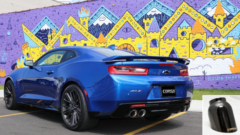 CORSA Performance - 2016 Chevrolet Camaro SS 6.2L V8 2.75in Black Sport Axle-Back Exhaust on BOLTMotorsports