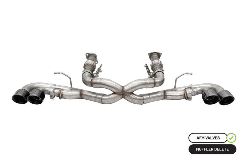CORSA Performance - 2020 Corvette C8 3in Xtreme Cat-Back Exhaust 4.5in Blk Quad Tips - Integrates stock AFM Valve on BOLTMotorsports
