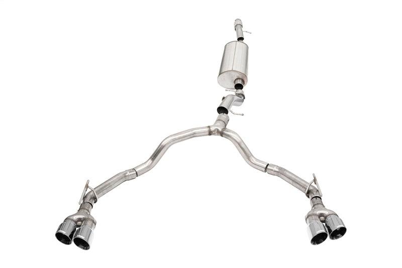 CORSA Performance - 21-22 Chevrolet Tahoe/GMC Yukon 4DR 6.2L 4WD Dual Rear 3/2.75in Sport Cat-Back DW 4in Pol Tips on BOLTMotorsports