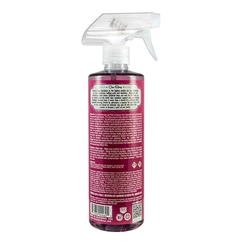 Chemical Guys DeCon Pro Iron Remover & Wheel Cleaner - 16oz (Comes in Case of 6 Units) backside on BOLTMotorsports