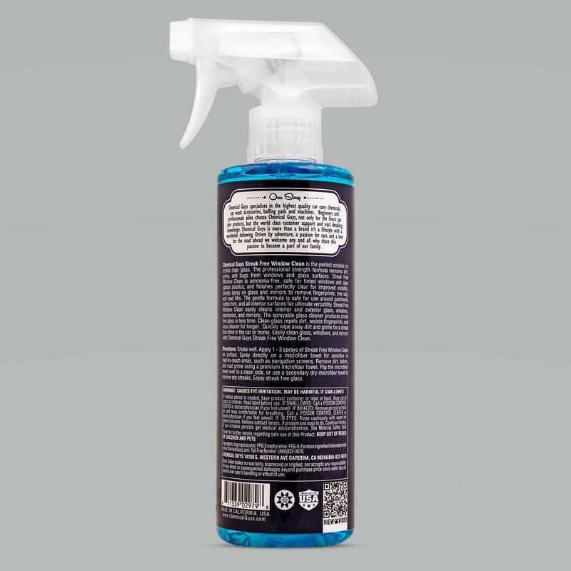 Chemical Guys Streak Free Window Clean Glass Cleaner - 16oz (Comes in Case of 6 Units) backside on BOLTMotorsports