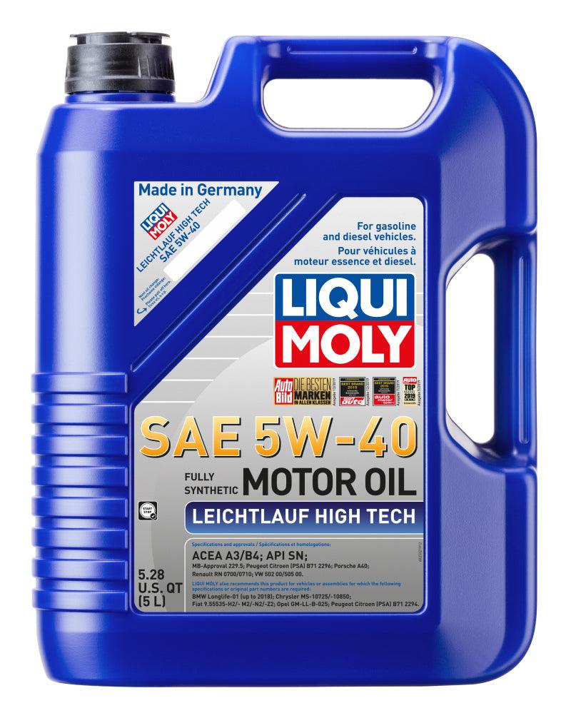 LIQUI MOLY 5L Leichtlauf (Low Friction) High Tech Motor Oil SAE 5W40 (Comes in Case of 4 Units) on BOLTMotorsports