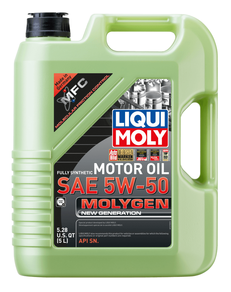 LIQUI MOLY 5L Molygen New Generation Motor Oil SAE 5W50 (Comes in Case of 4 Units) on BOLTMotorsports